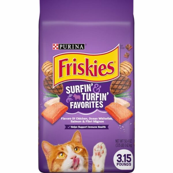 فريسكز بطعم السلمون, الدجاج, السمك الأبيض والفيليه - Friskies Surfin & Turfin